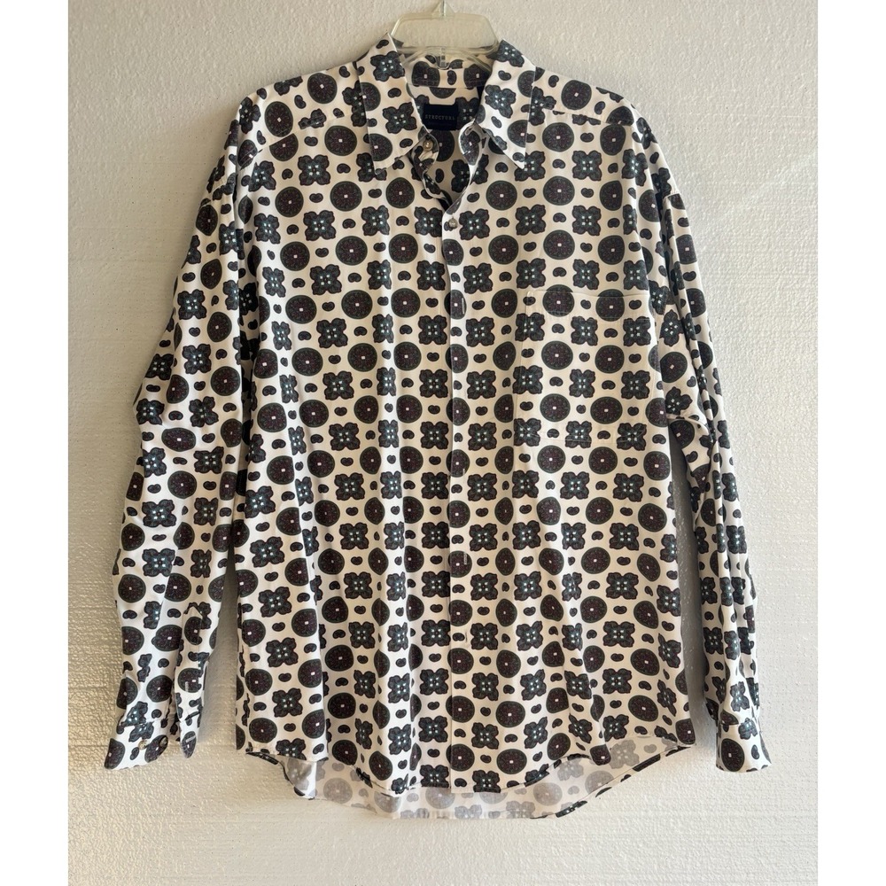 Vintage Men's Structure Long Sleeve Button Down Large